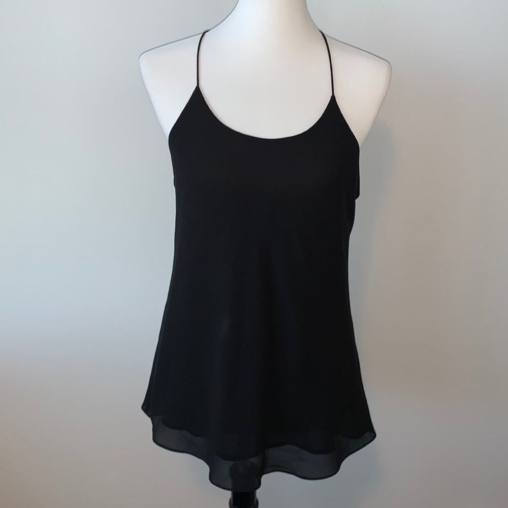 Norah Black Racer Back Blouse Tank Sz M